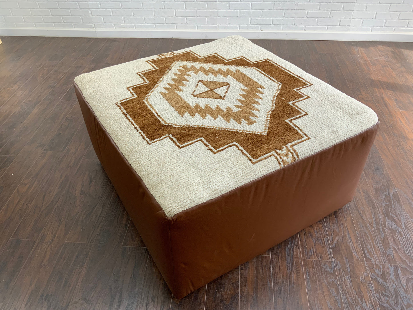 Handcrafted Vintage Rug Upholstered Ottoman XL