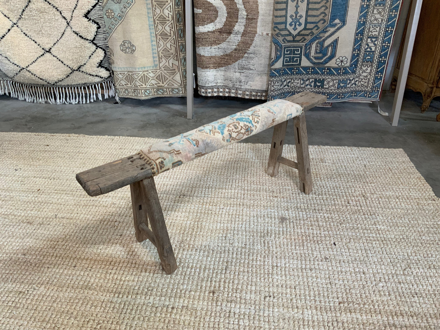 Vintage Turkish Upholstered Entryway Bench - CB301