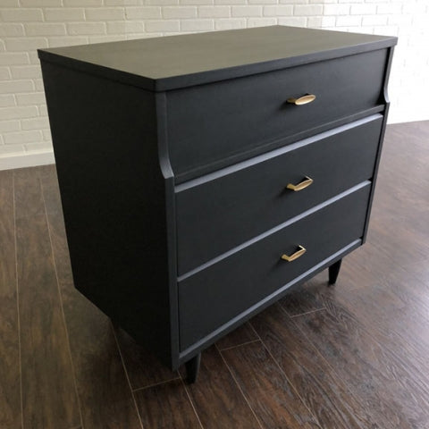 Vintage 3 Drawer MCM Chest - Charcoal