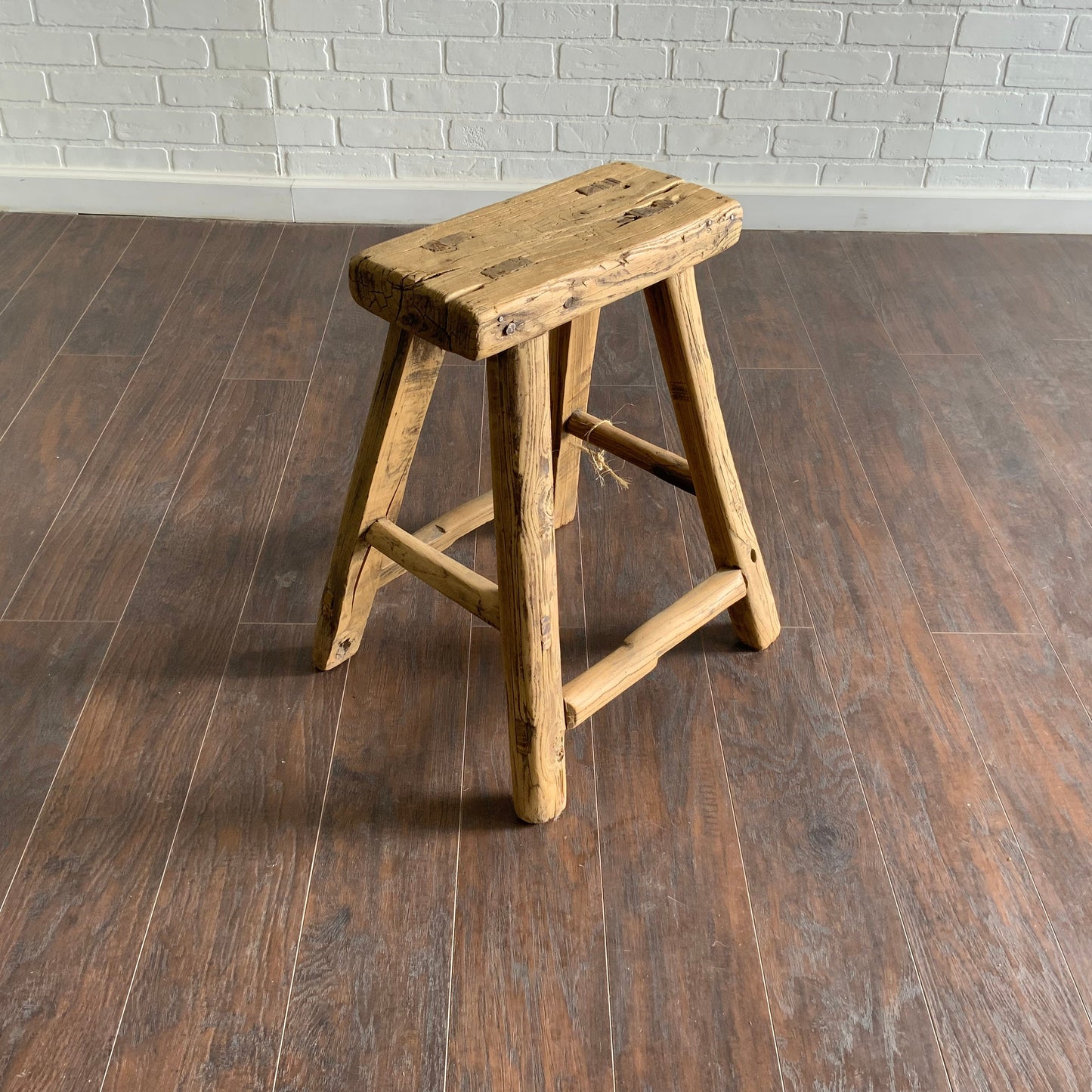 Vintage Reclaimed Elm Wood Seat