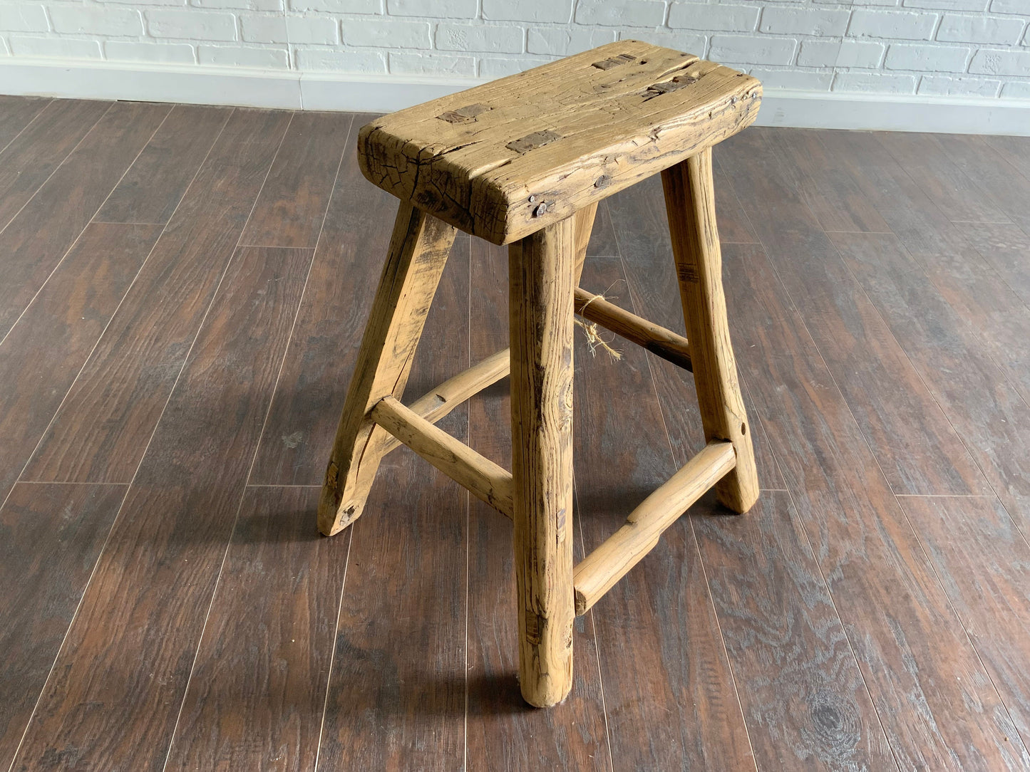 Vintage Reclaimed Elm Wood Seat