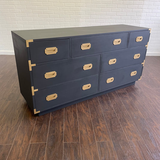 Vintage 6 Drawer MCM Design Dresser - Charcoal