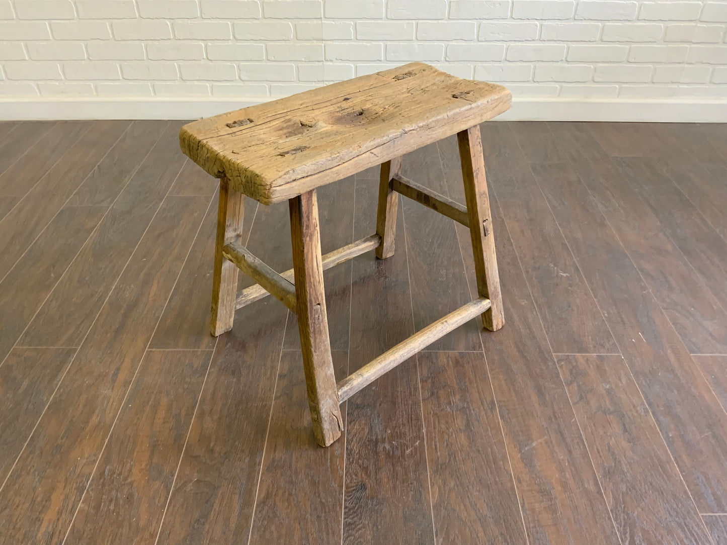 Vintage Reclaimed Elm Wood Seat