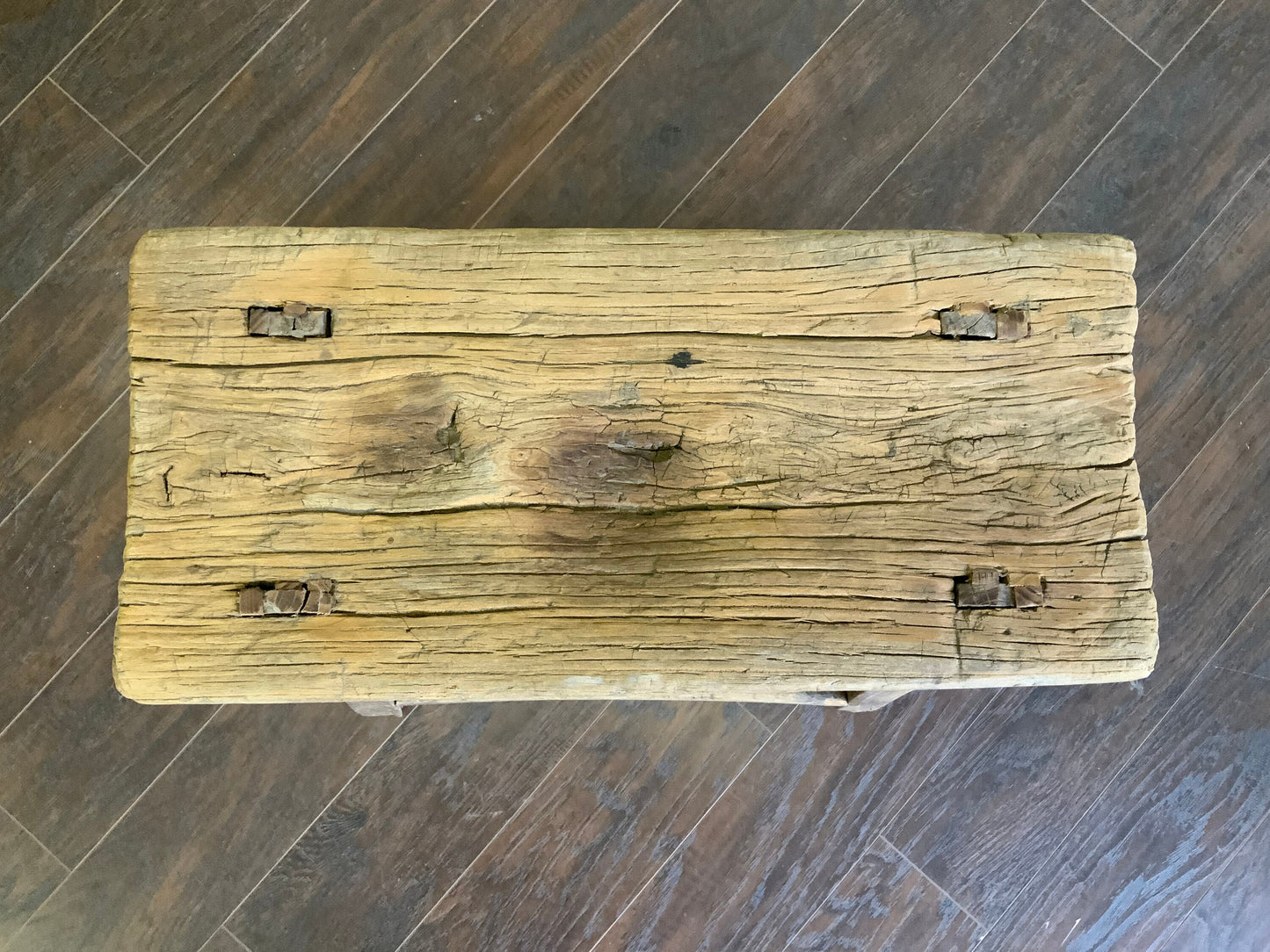 Vintage Reclaimed Elm Wood Seat