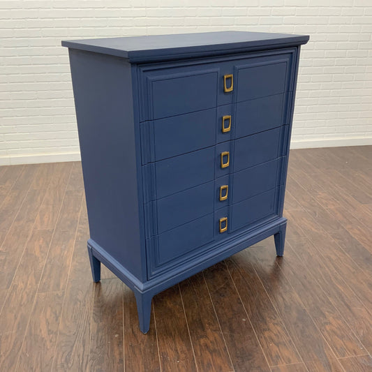 Vintage MCM Tall Chest - Cobalt Blue