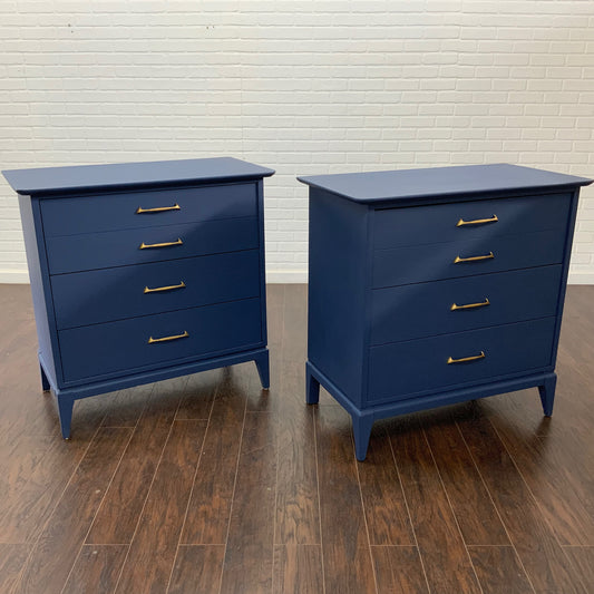 Vintage Pair of MCM Bachelor Chests - Cobalt Blue