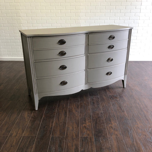 Vintage Double Bow Dresser - Ash Gray