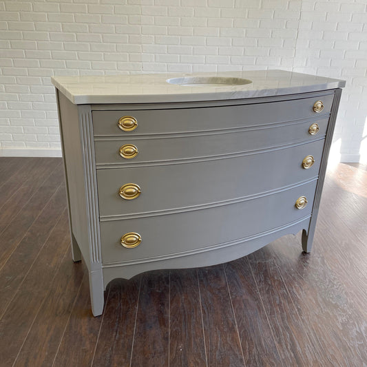 Vintage 3 Drawer Traditional Design Bathroom Vanity - Ash Gray